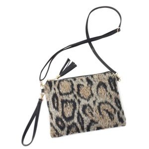 Leopard Crossbody Handbag with Tassel